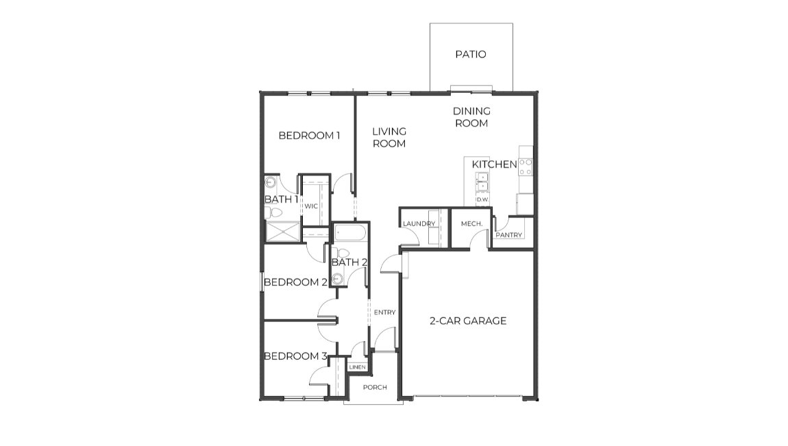 Black and white floor plan graphic