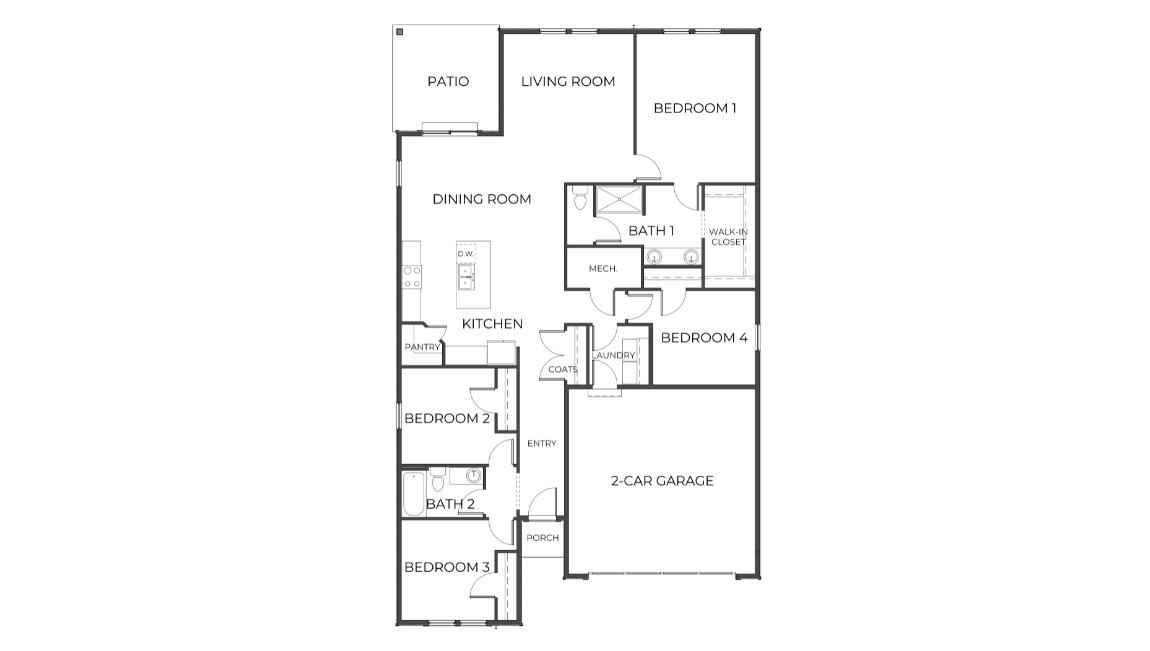 Black and white floor plan graphic