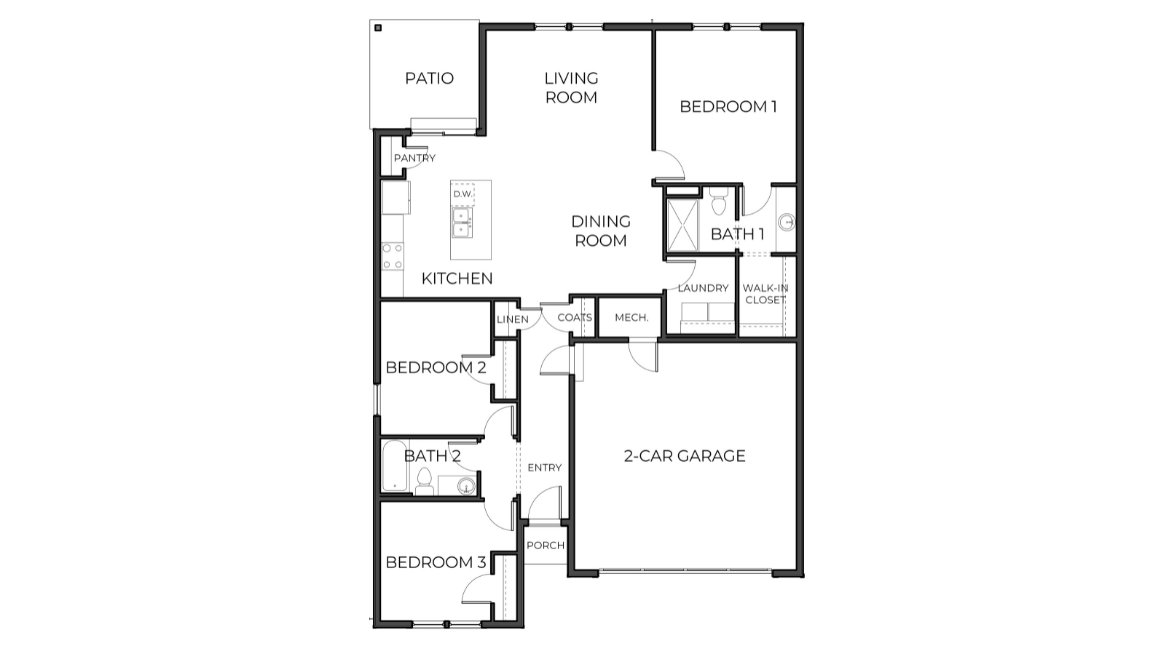 Black and white floor plan graphic