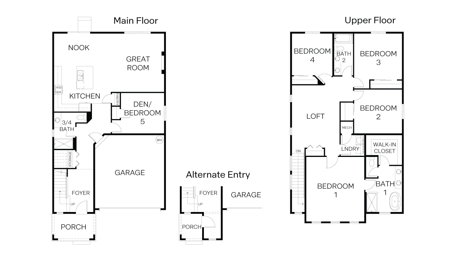 Floor Plan for Newhalem C and D Elevations