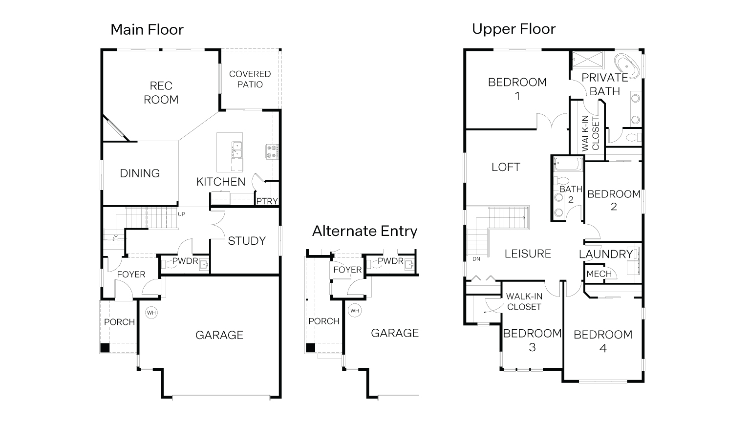 Rainier floor plan built at Remington East in Snohomish Washington