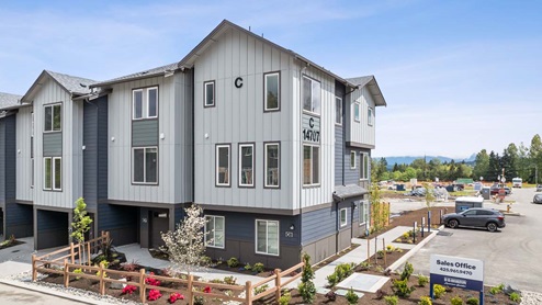 View of townhome building at Cathcart Crossing in Snohomish Washington