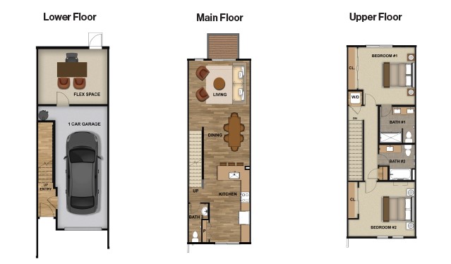 Bennett floor plan with flex space built at Cathcart Crossing