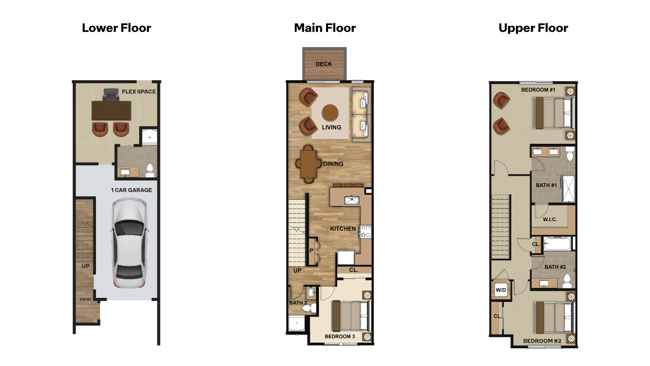 Capri floor plan with flex space and bathroom