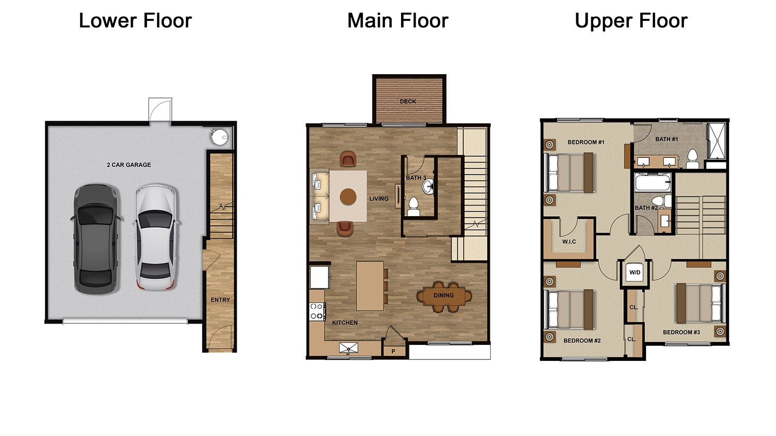 Deni townhome floor plan featured at Delaney Park
