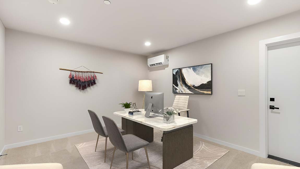 Bennett lower floor flex space that can be used as a home office