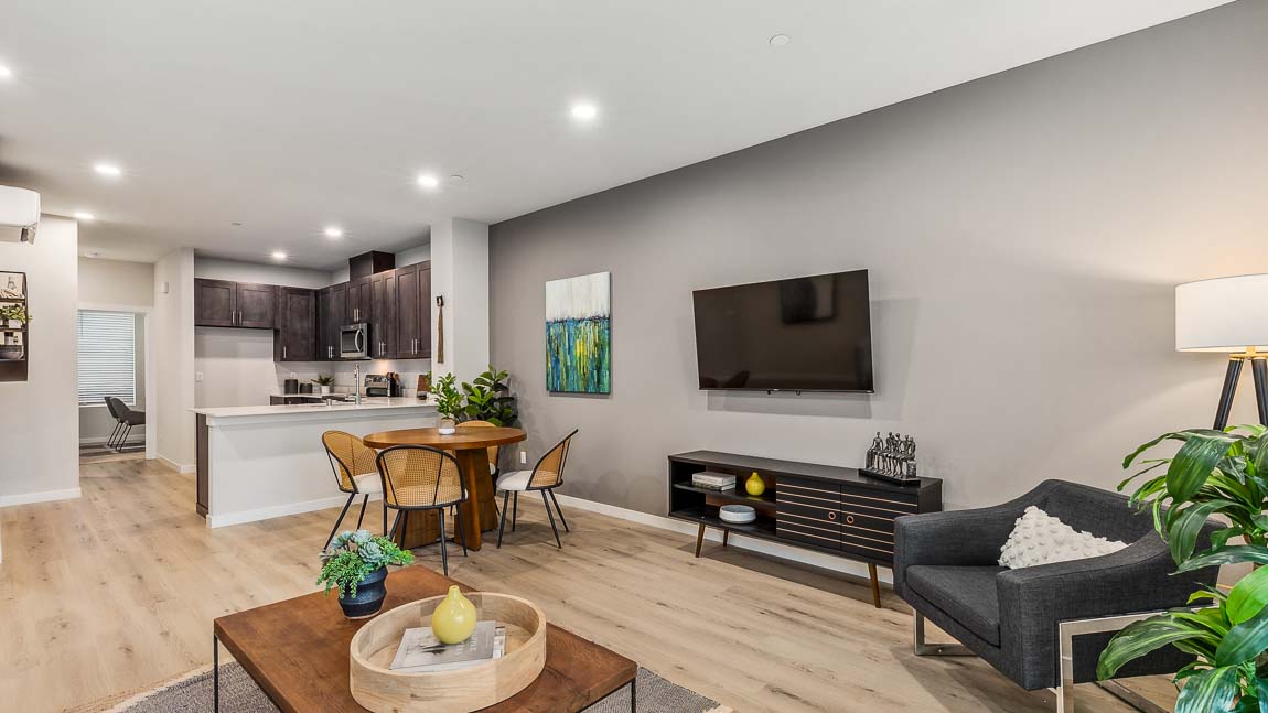 Gorgeous open-concept dining and kitchen to greet you in the Capri floor plan