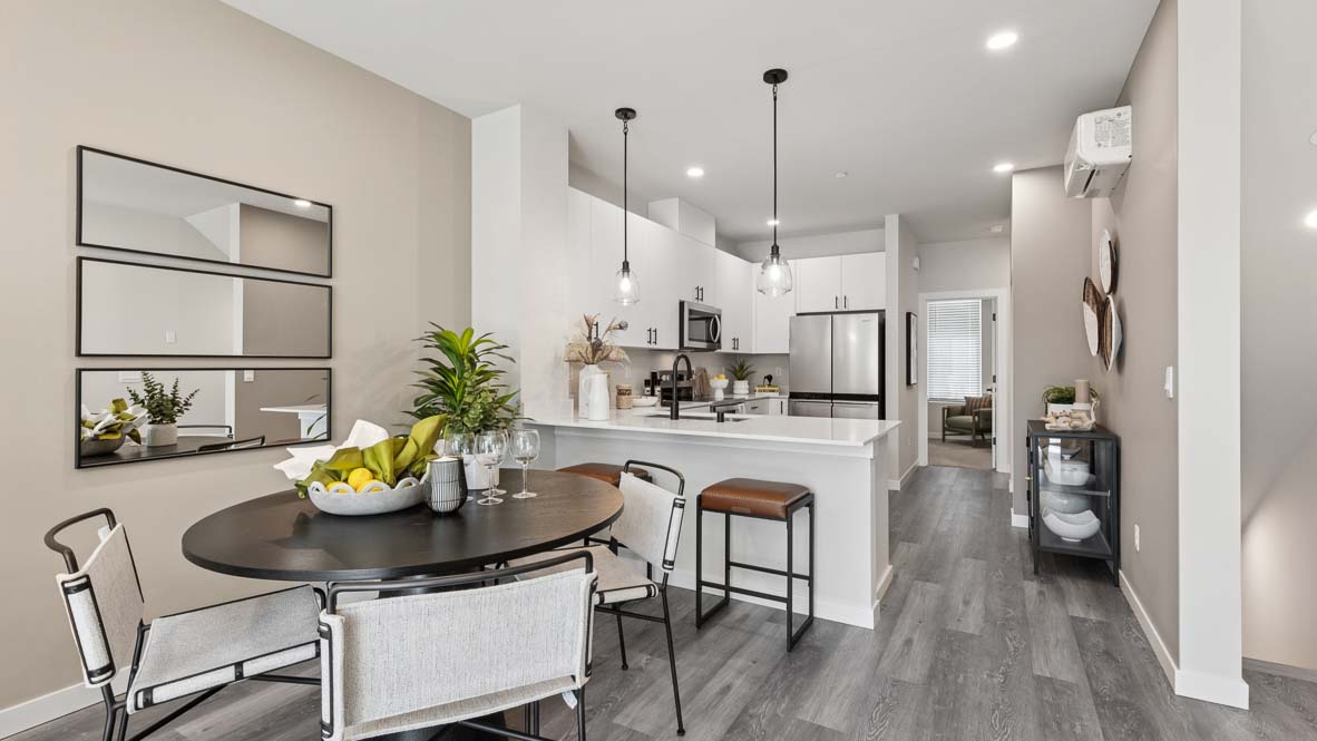 Gorgeous open-concept dining and kitchen to greet you in the Capri floor plan