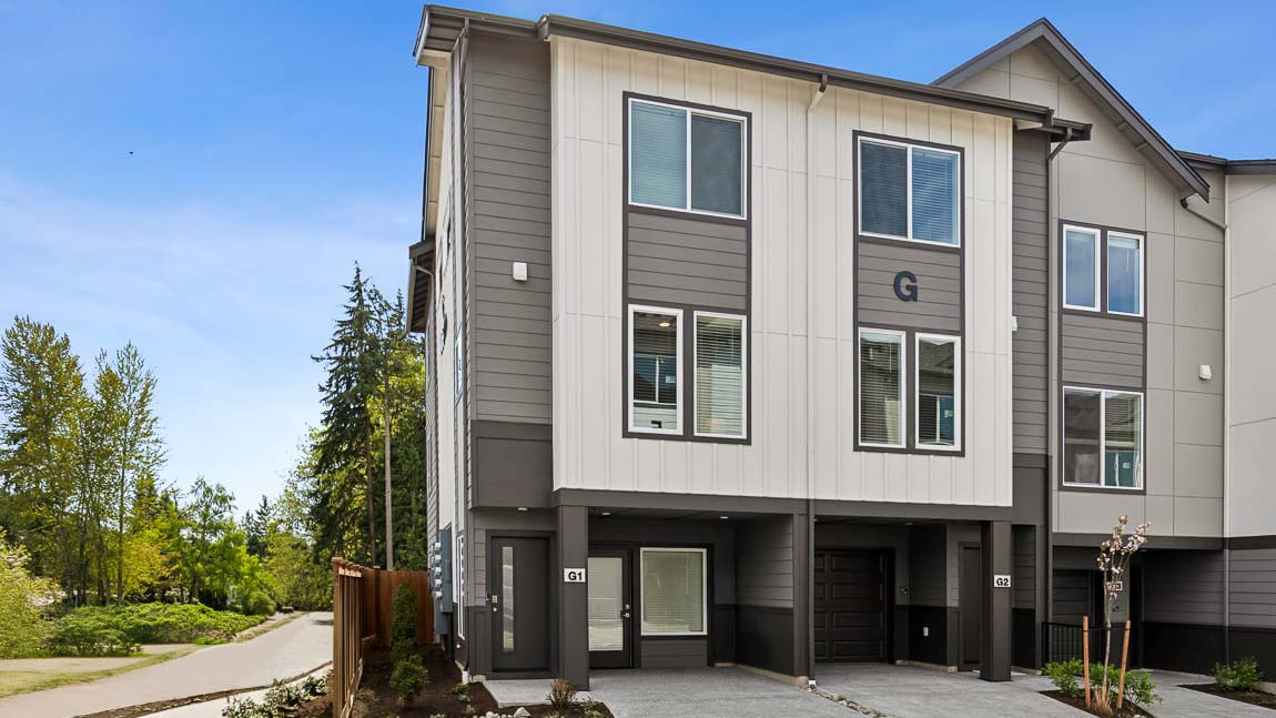 Exterior Town Home building at The Alder