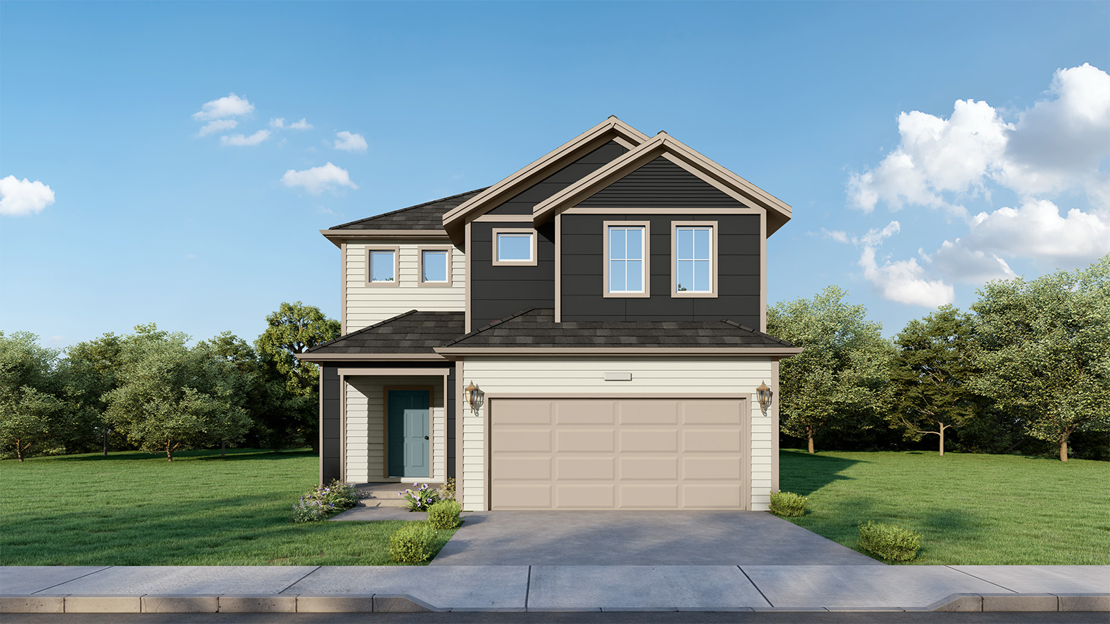 Render of Kimball A floor plan and elevation