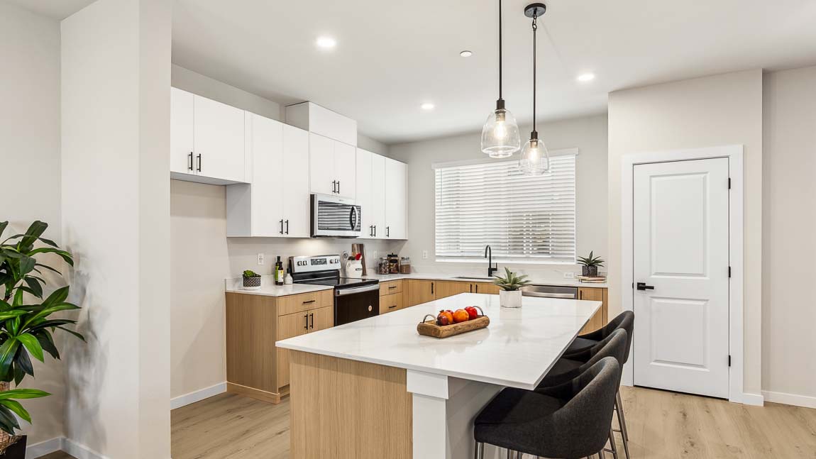 View of beautiful modern cabinetry with large pantry
