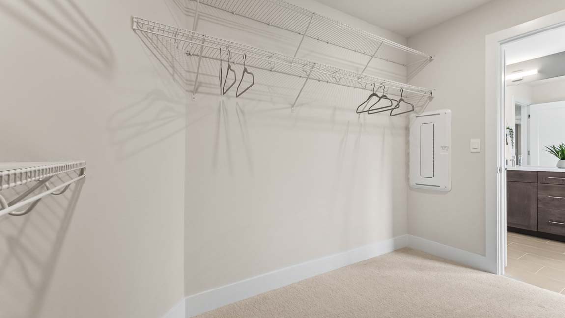 Oversized walk-in closet in the primary bedroom suite