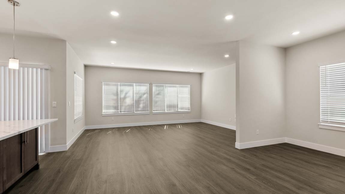 Open concept kitchen, dining, and great room