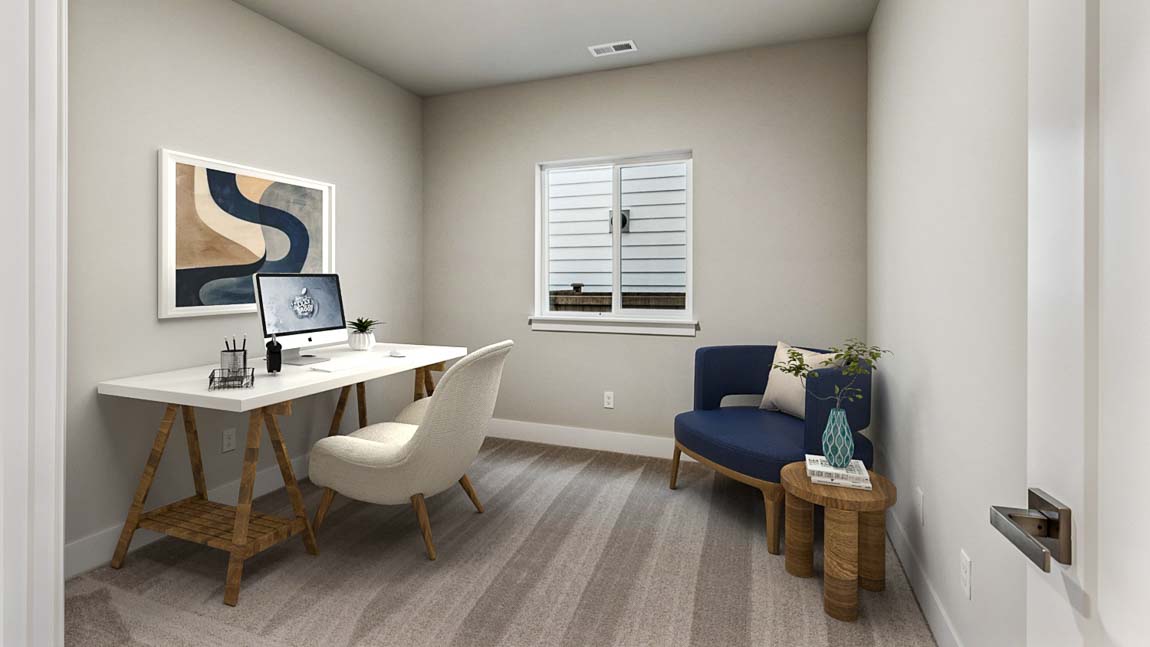 Main floor bedroom perfect for home office or additional bedroom