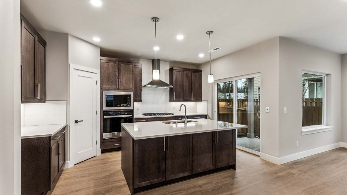 Beautiful modern kitchen with large pantry closet