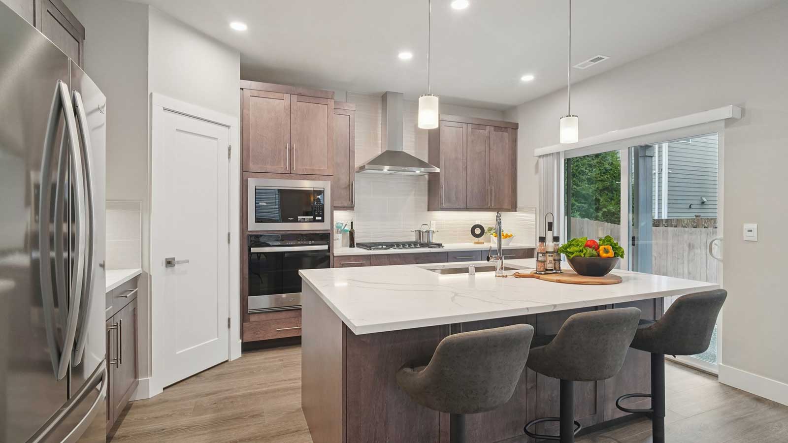 Beautiful modern kitchen with large pantry closet