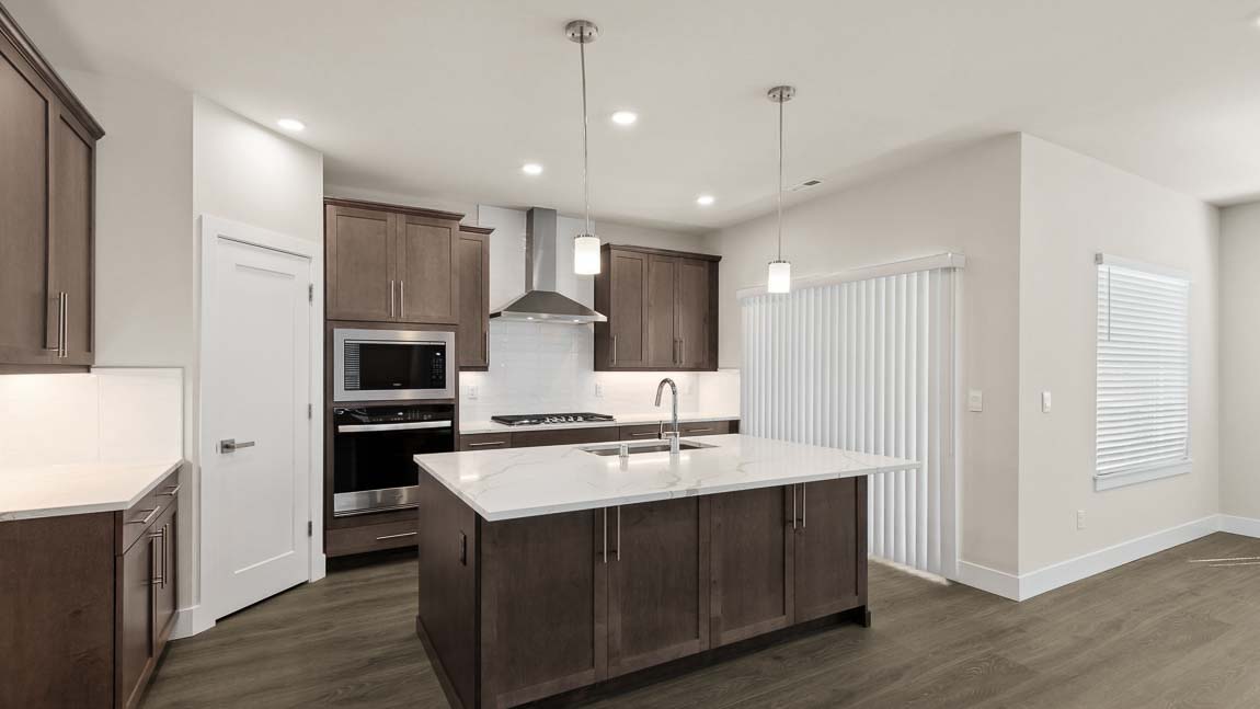 Beautiful modern kitchen with large pantry closet