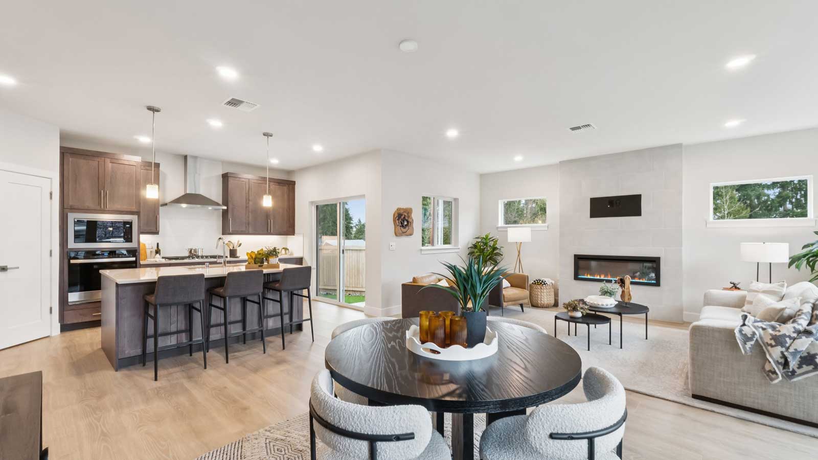 Alternate view of Open concept living, dining and kitchen