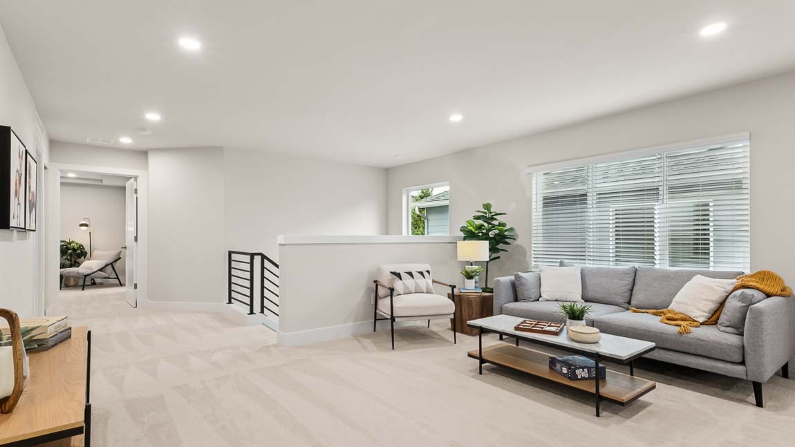 Recreation or loft area for multifunctional use near stairway access