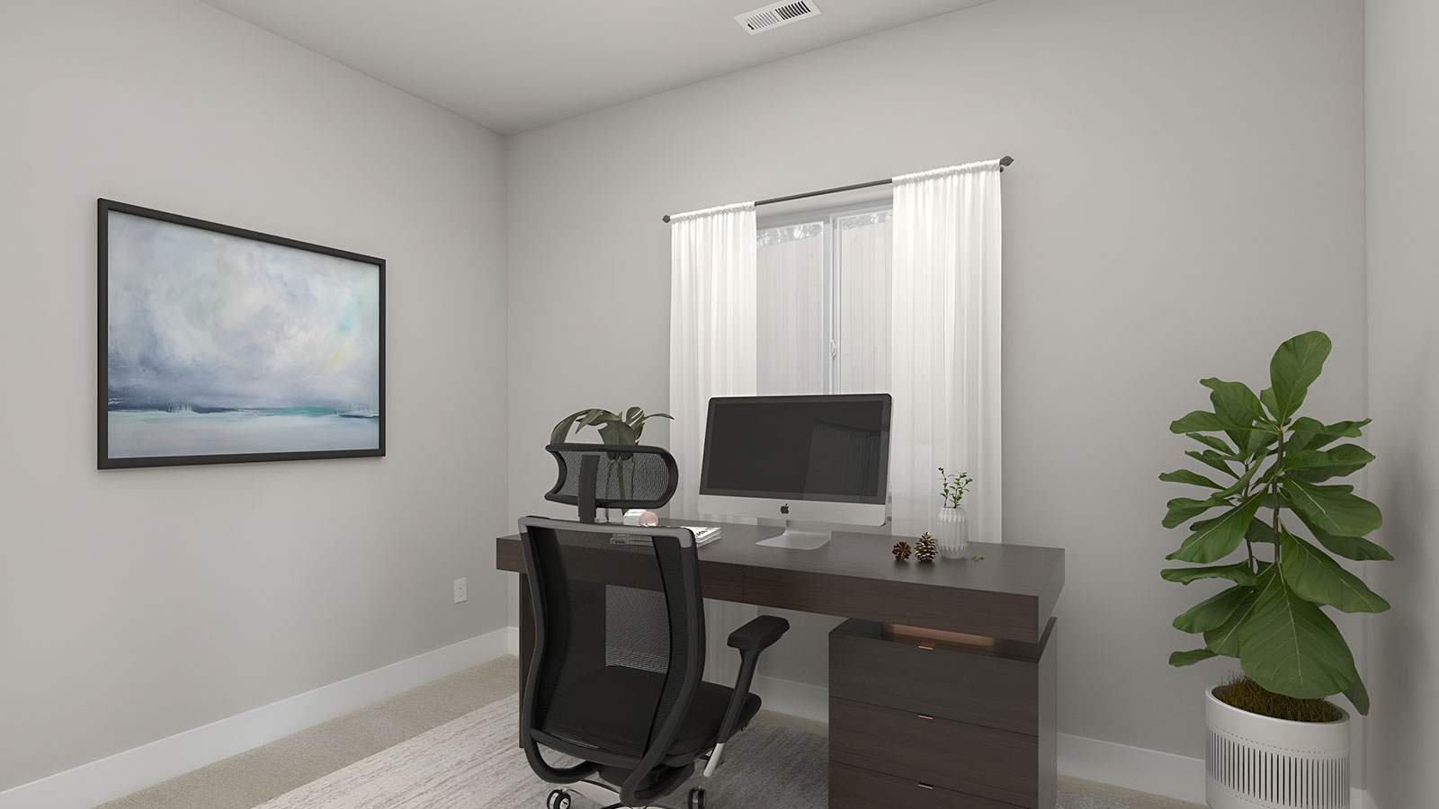 Bedroom 5 on main floor staged as a home office