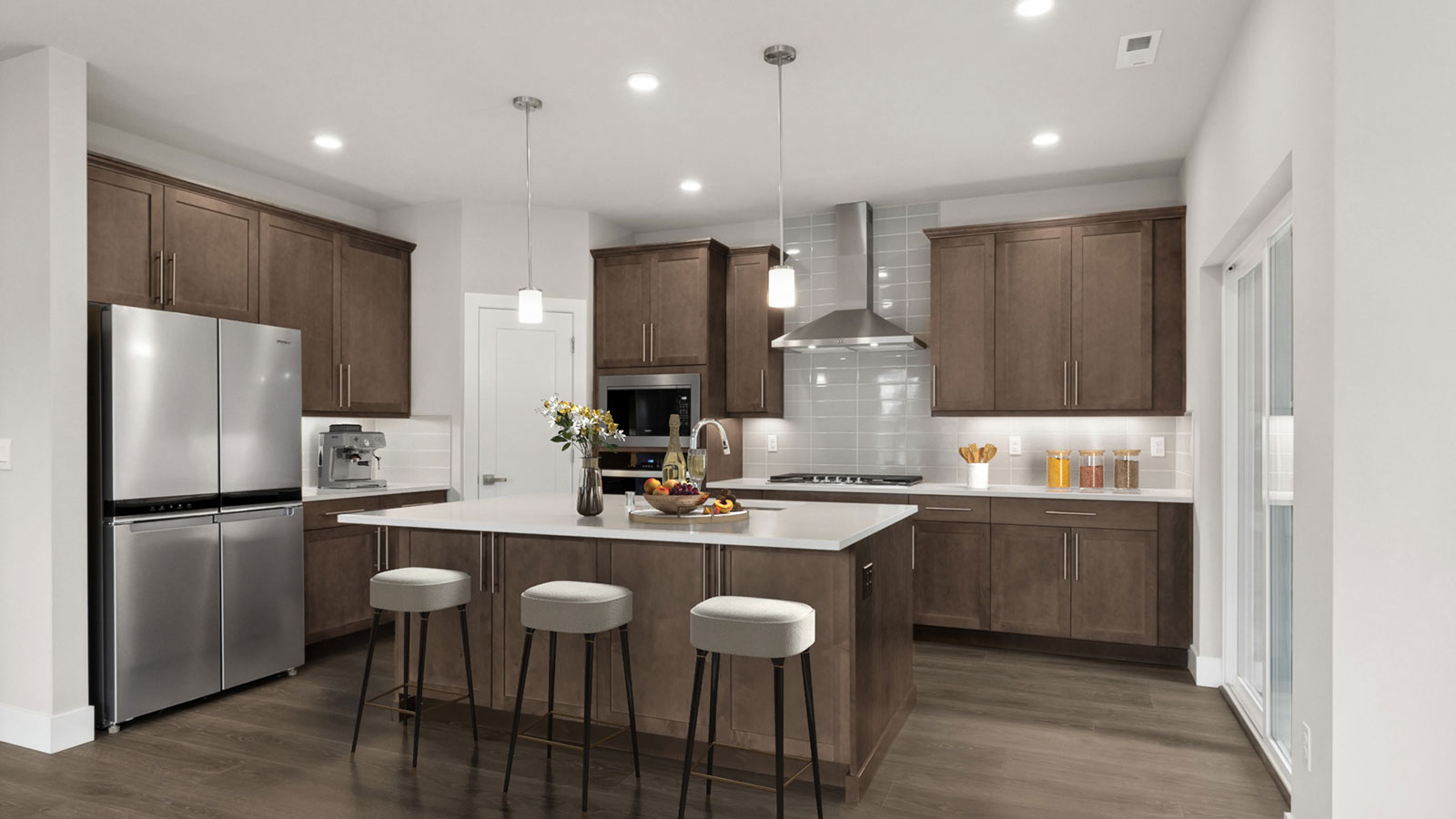 Gorgeous modern kitchen with stainless steel appliances