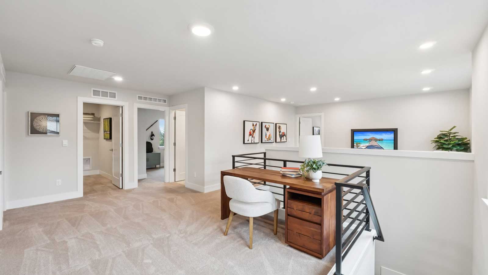 Expansive landing at top of stairs in the Tahoma floor plan