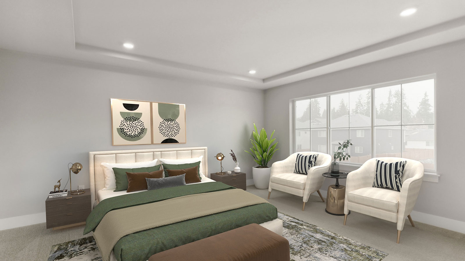 Large Primary suite with lots of natural light