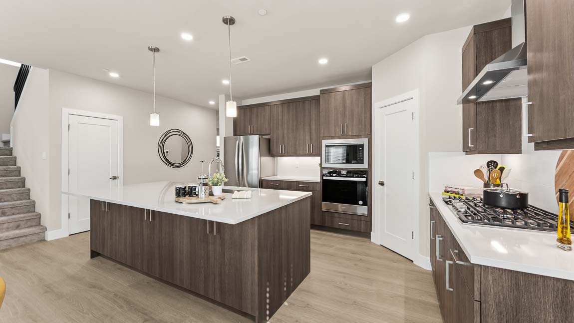 Ample lighting and storage space in kitchen cabinets