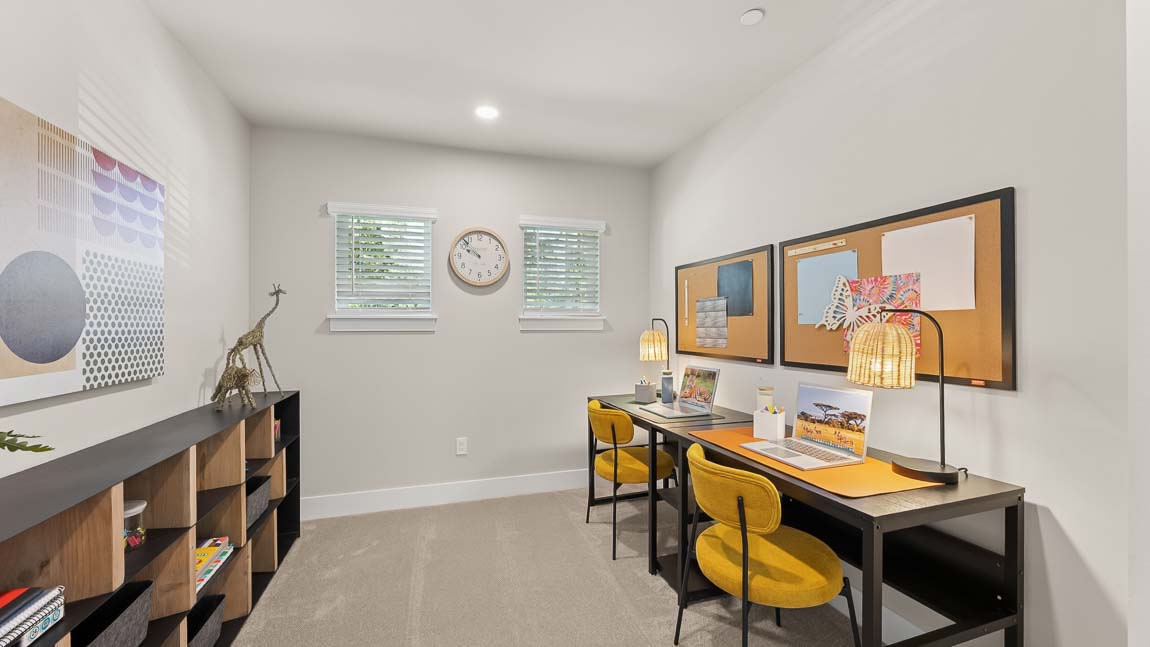 Tech room or office space connected to loft area