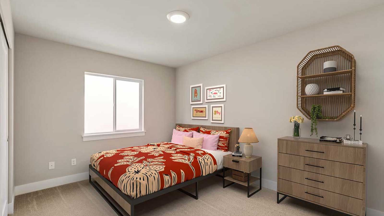 Bedroom 4 staged as a girl's room