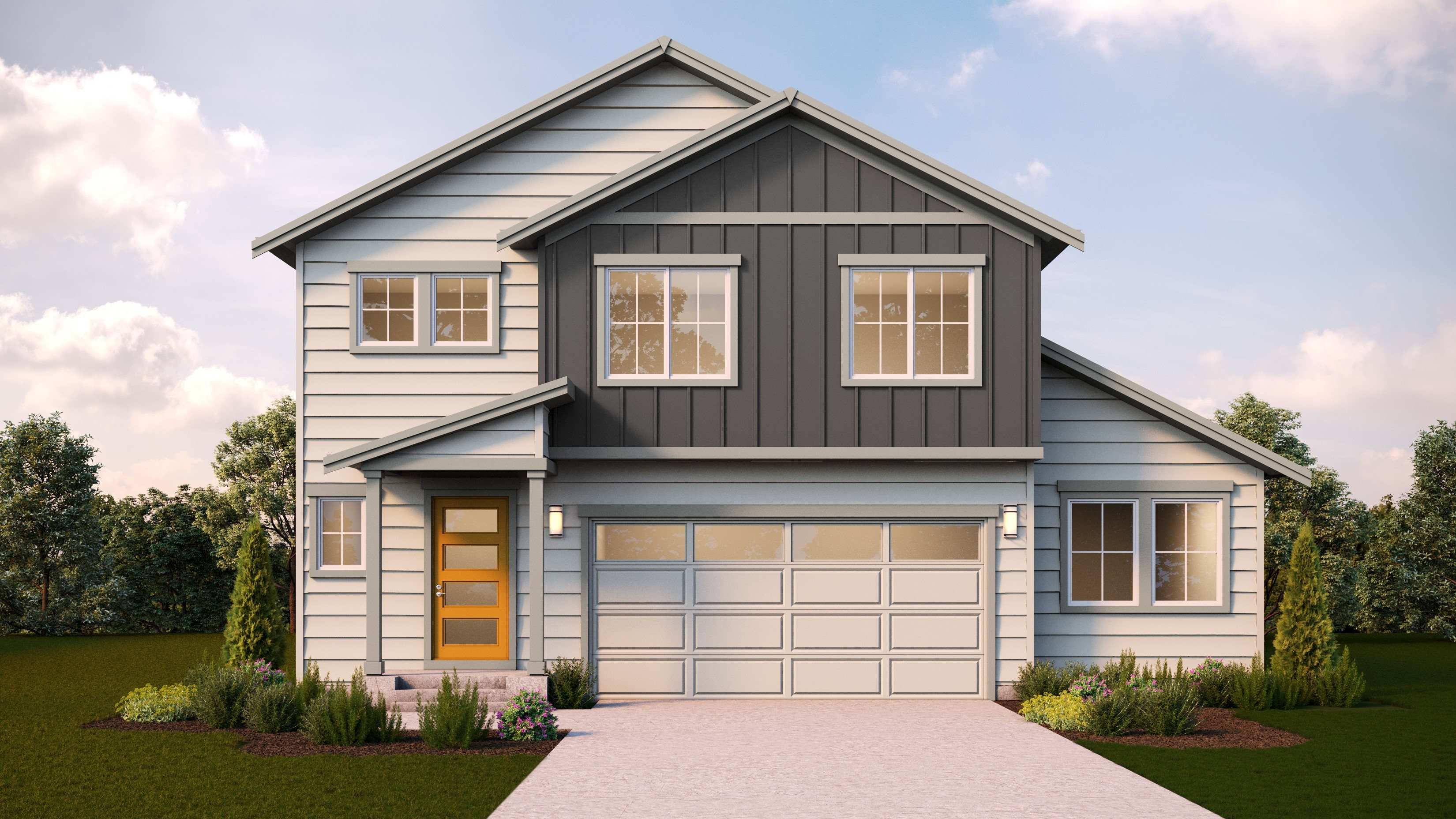 Thelon floor plan, elevation A rendering