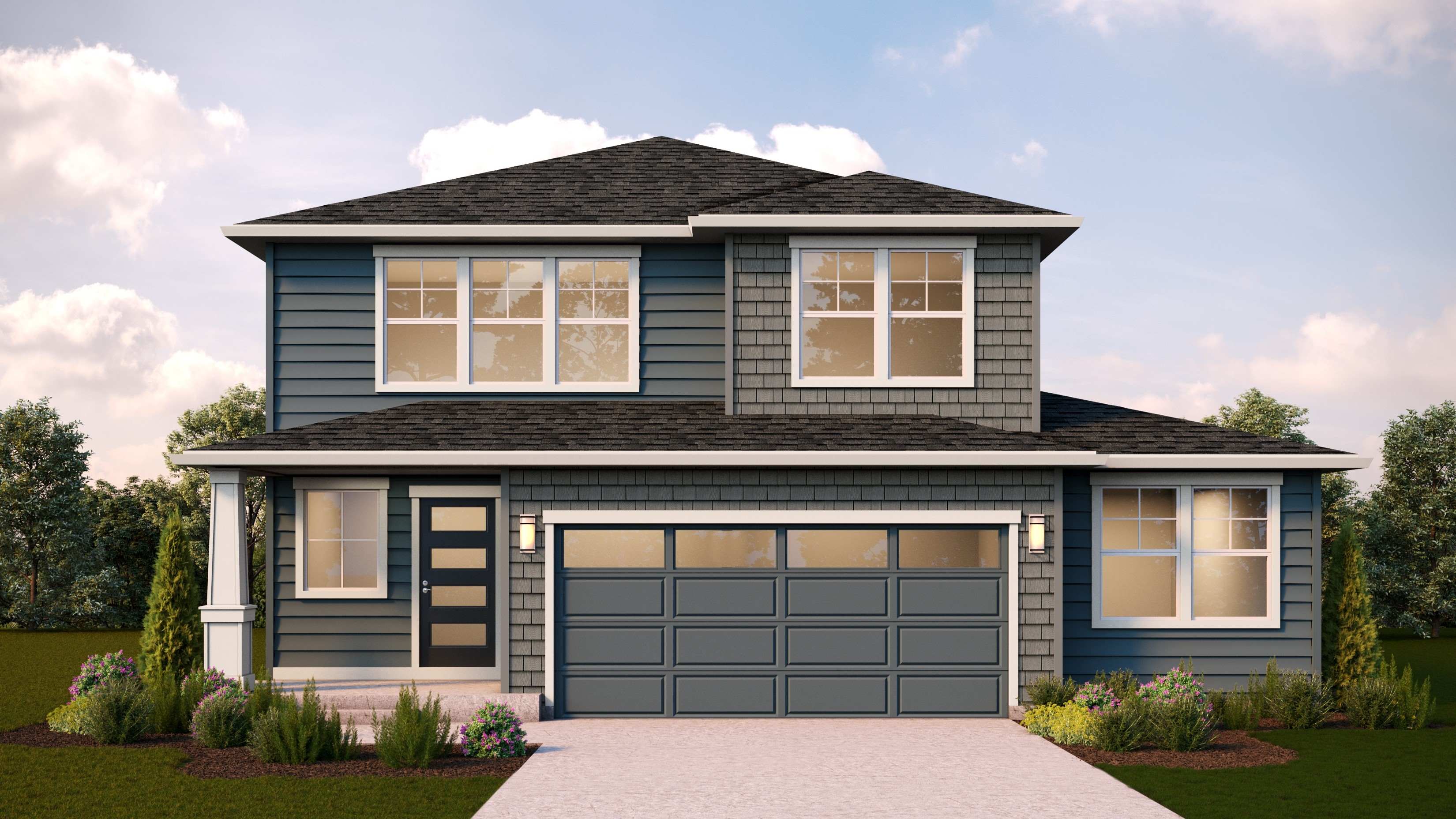 Ballard floor plan, elevation A rendering