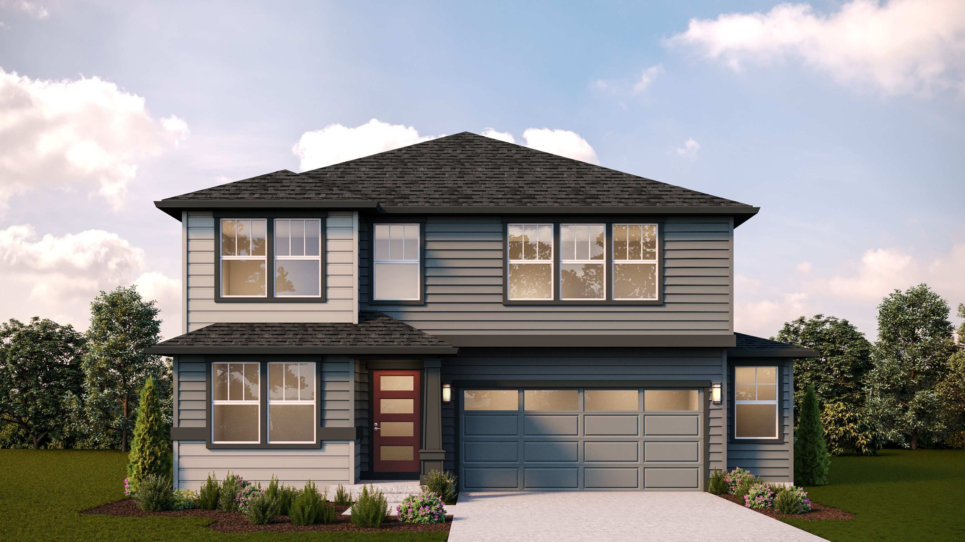 Wellington floor plan, elevation A rendering