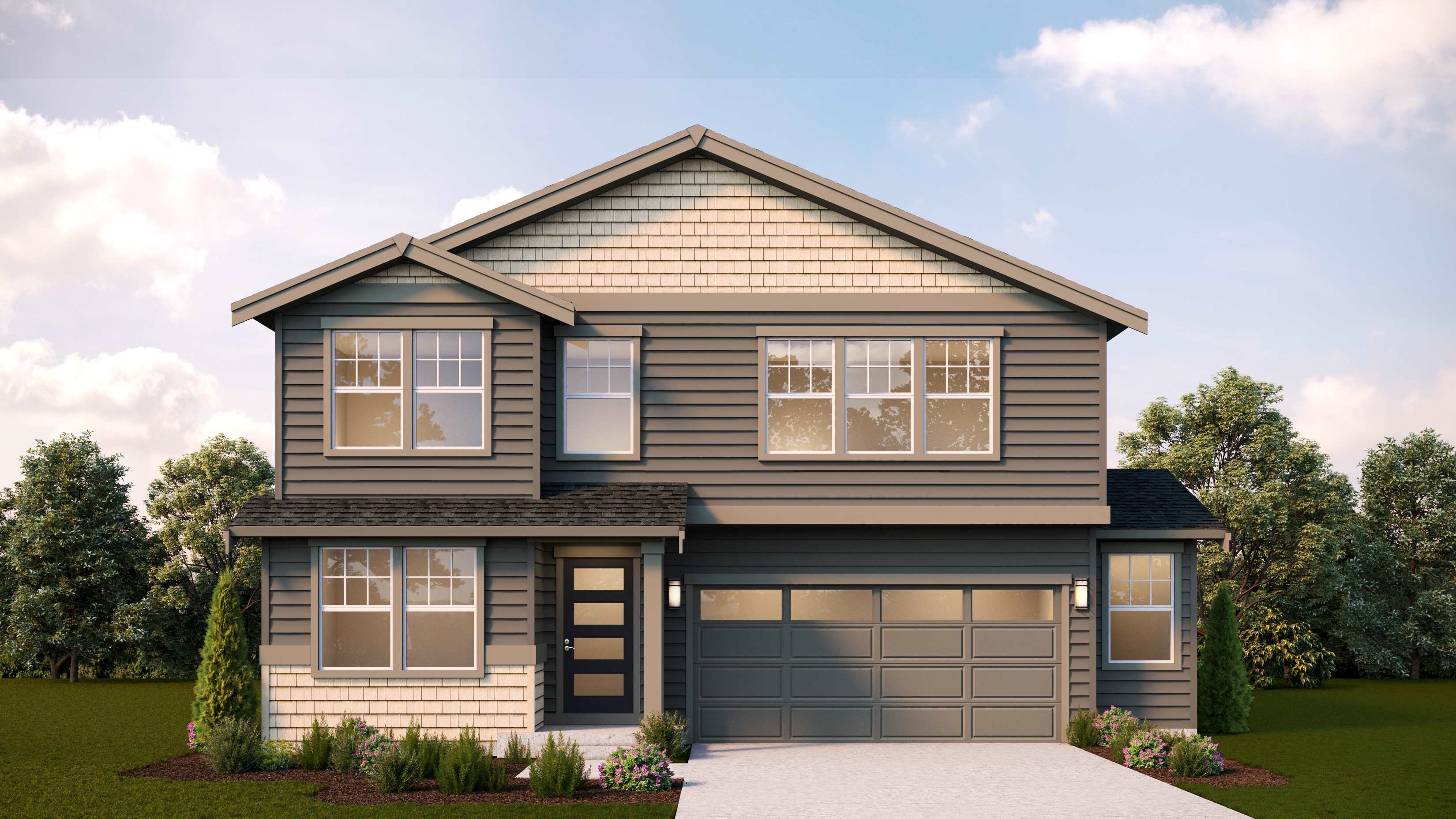 Wellington floor plan, elevation C rendering