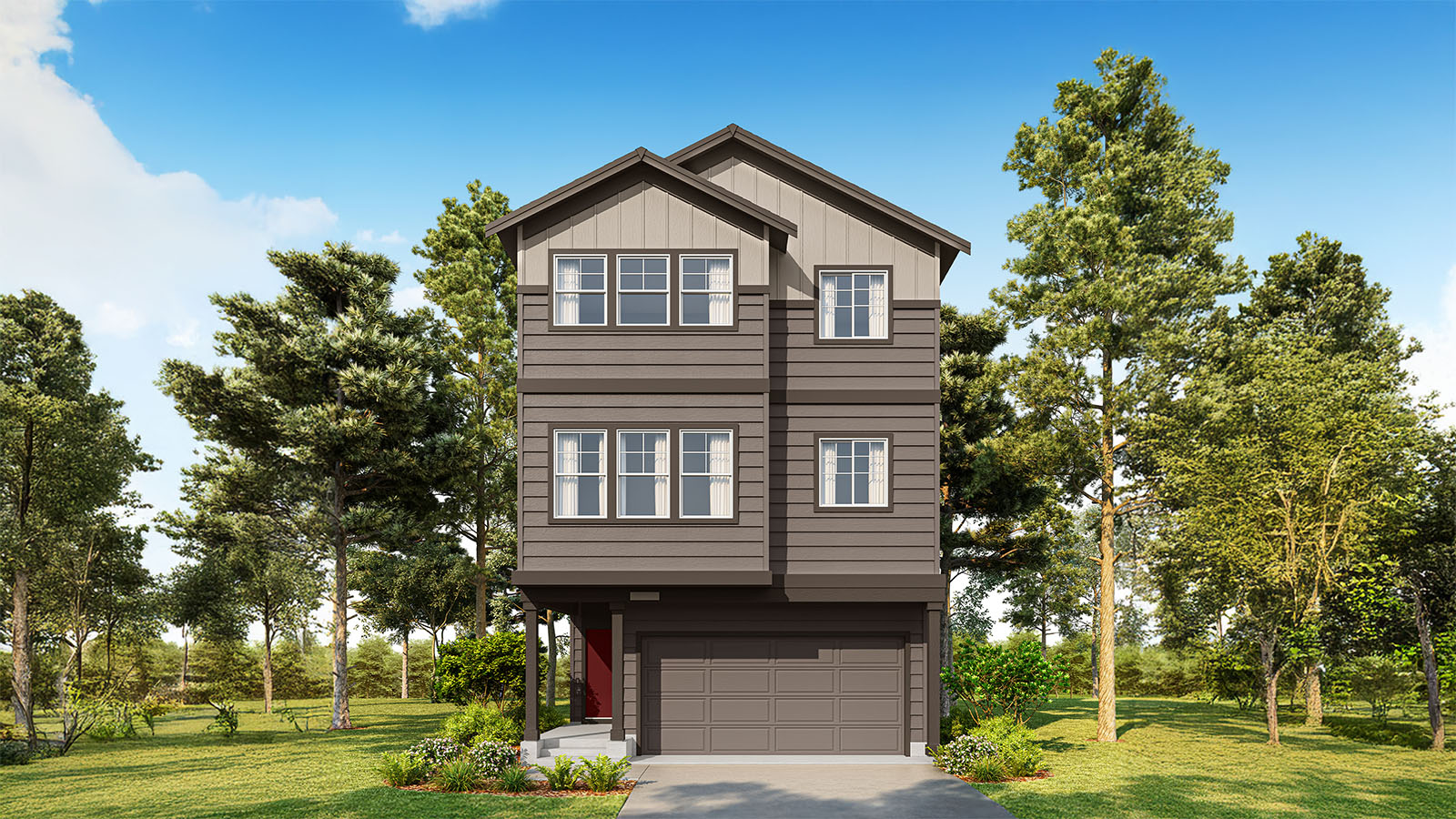 Exterior rendering of Magnolia floor plan at Ashton Park