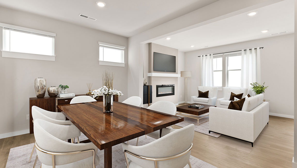 Great room offers beautiful electric fireplace