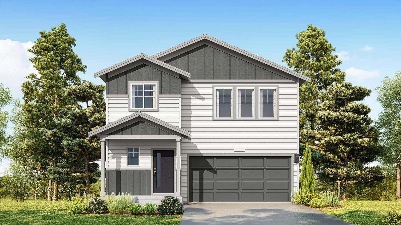 Exterior rendering of Madrona B floor plan