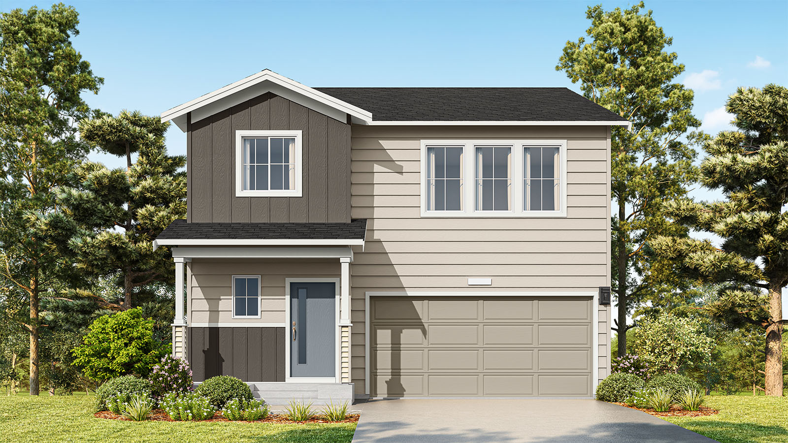 Exterior rendering of Madrona A at Ashton Park