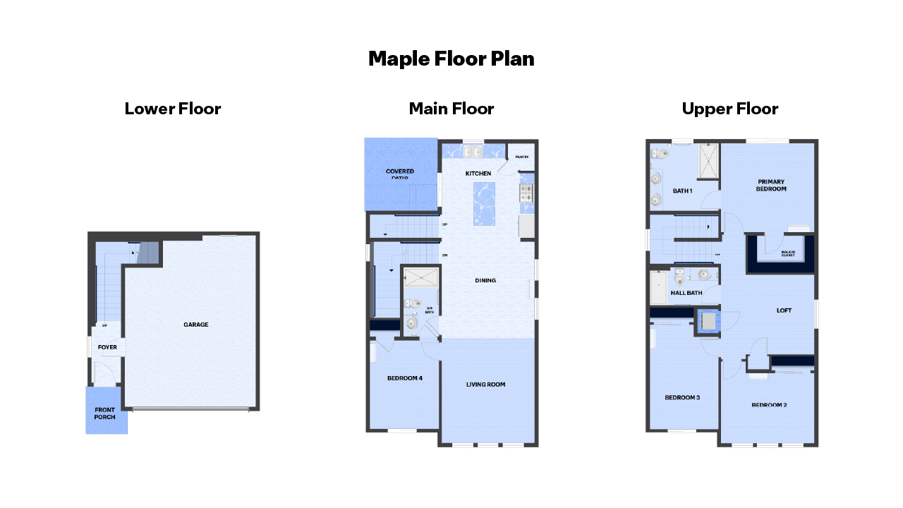 Floor plan Maple A & B at Ashton Park