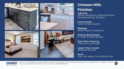 finishes in the crimson hills new home community in Kennewick, Washington
