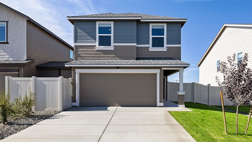 rowan exterior front attached single family home with extended 2-car garage