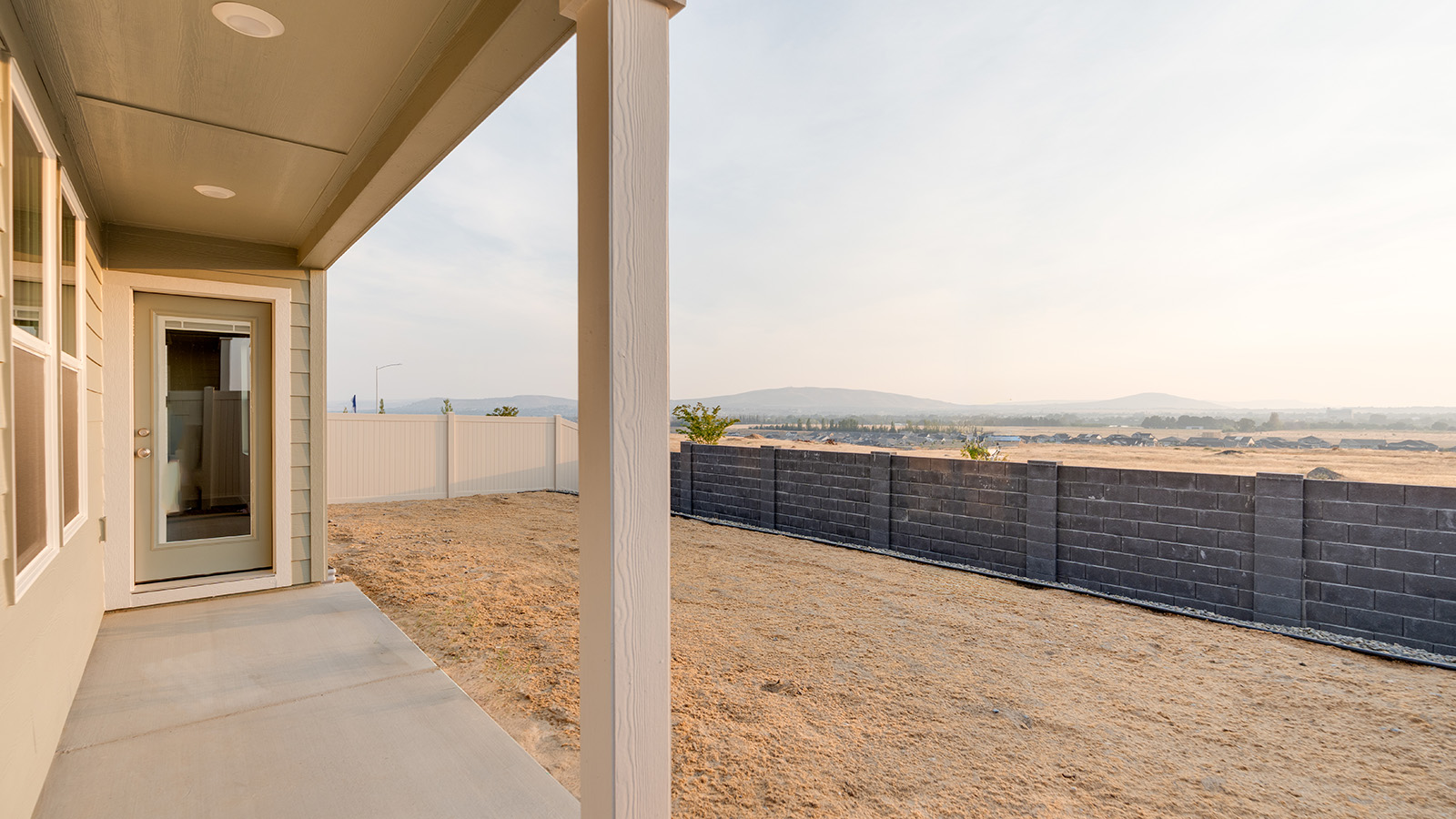 Covered concrete patio
