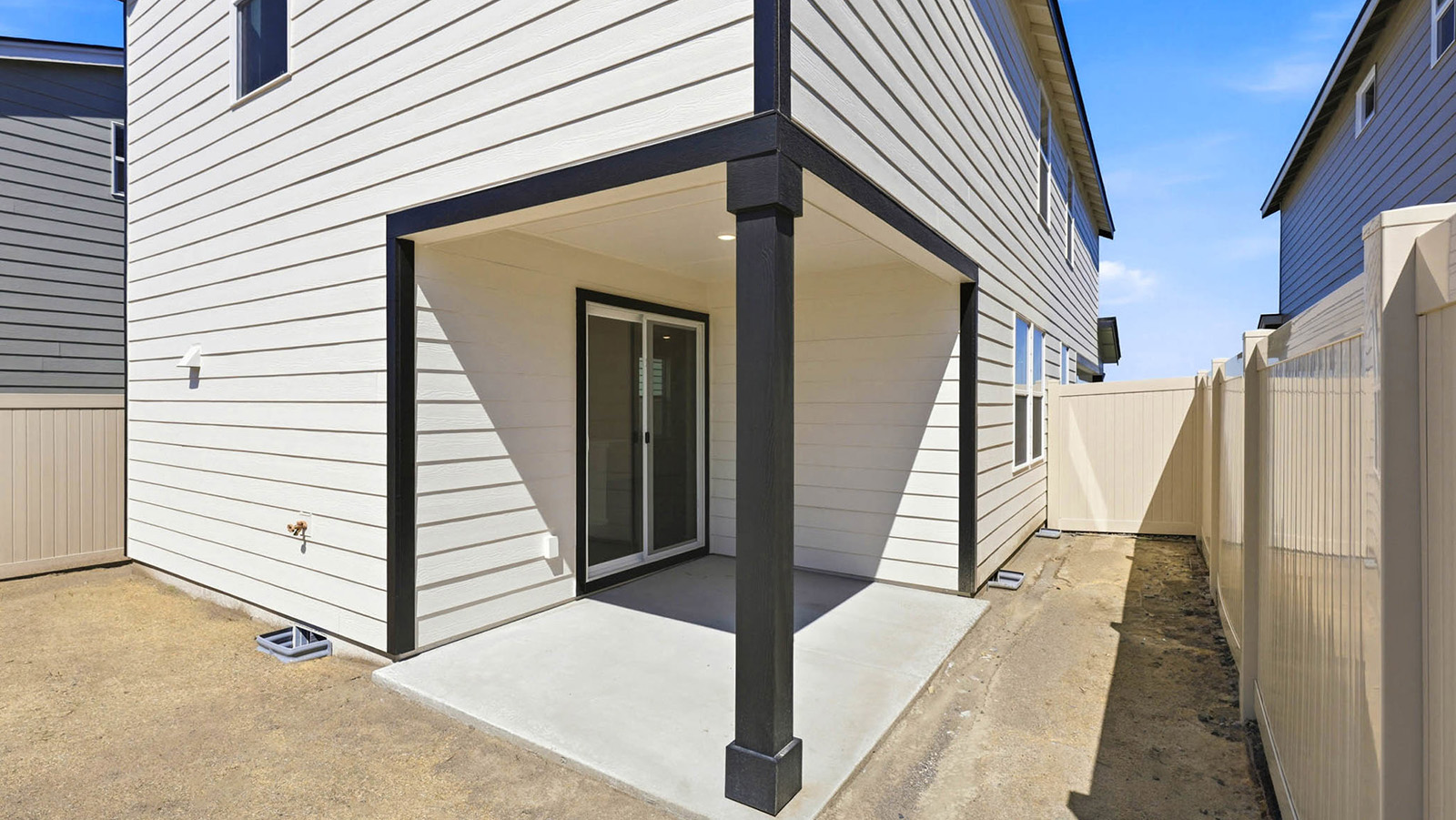 Covered concrete patio
