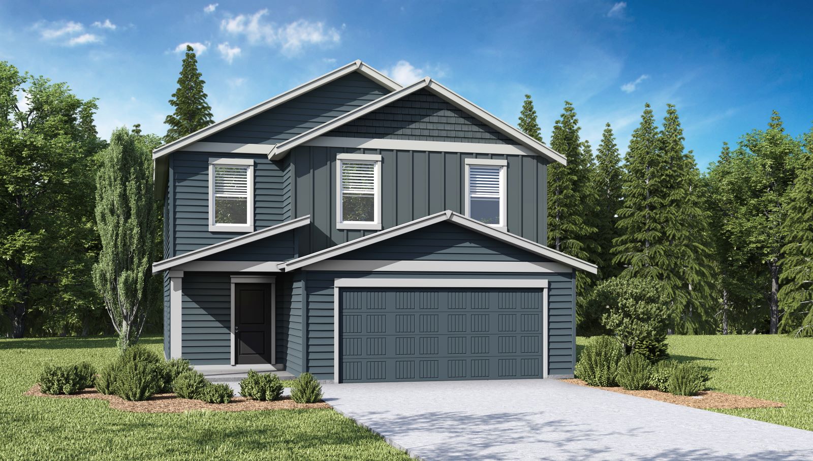 exterior front single-family home with a 2-car garage