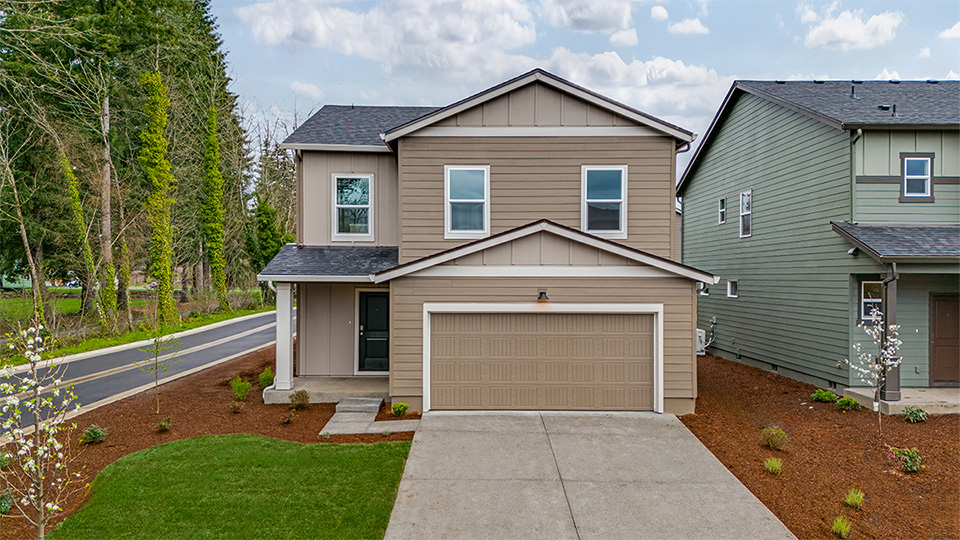 exterior front single-family home with a 2-car garage