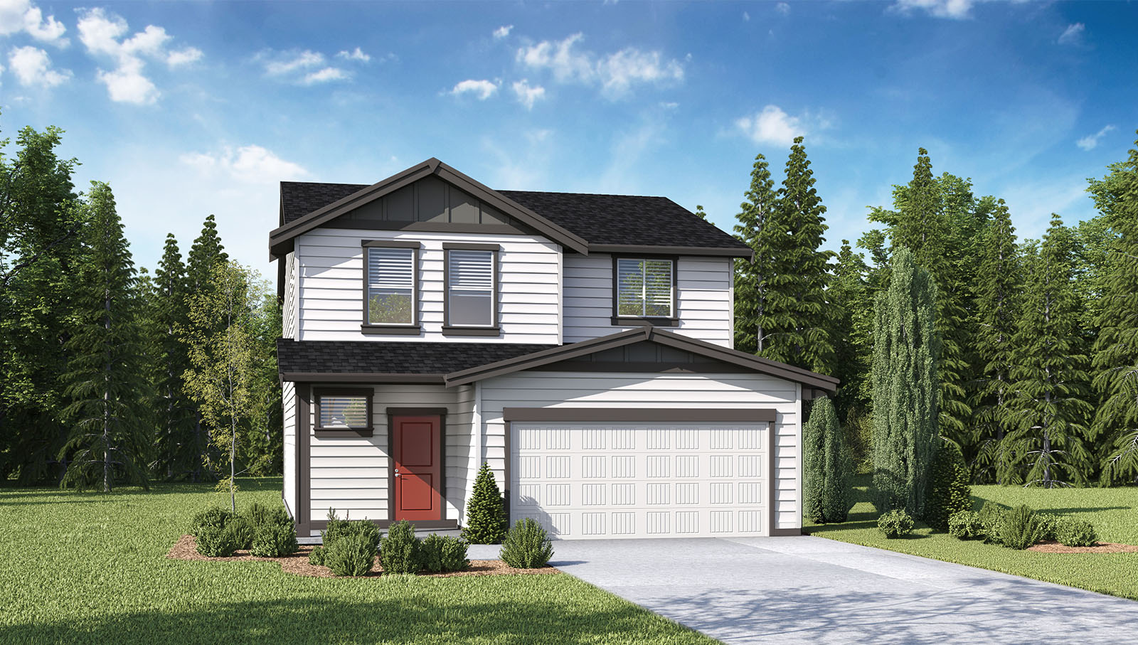 exterior front single-family home with a 2-car garage