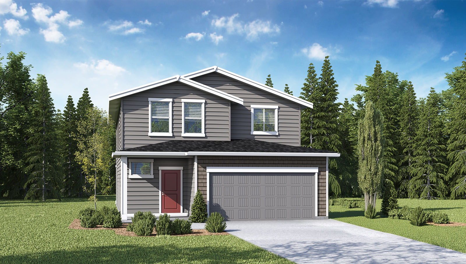 exterior front single-family home with a 2-car garage