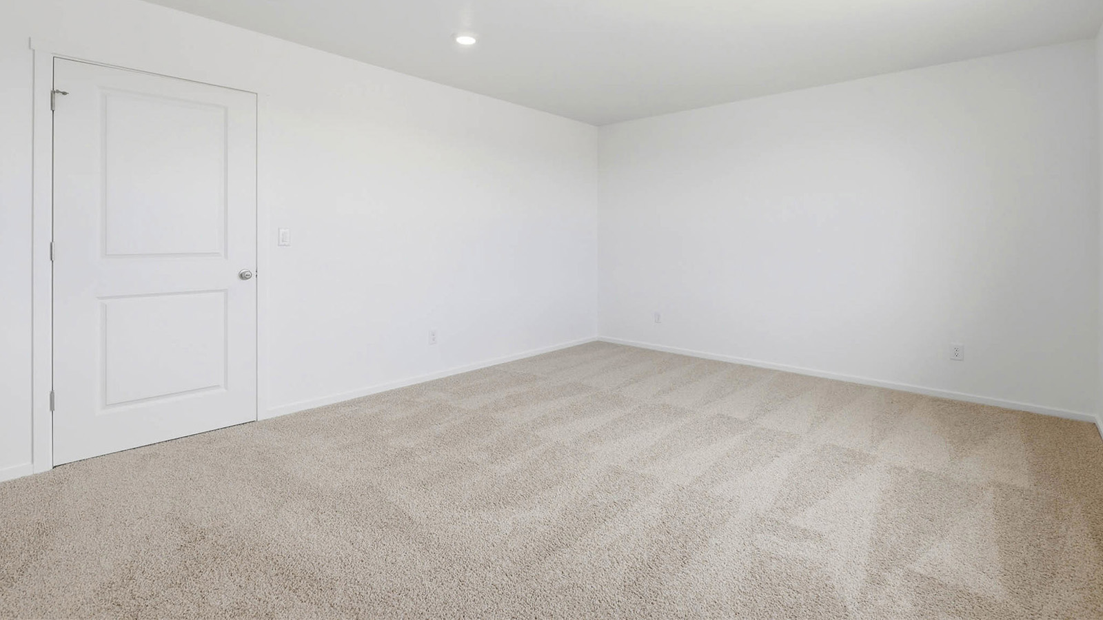 Primary bedroom with wall-to-wall carpet, a walk-in closet and an attached bathroom