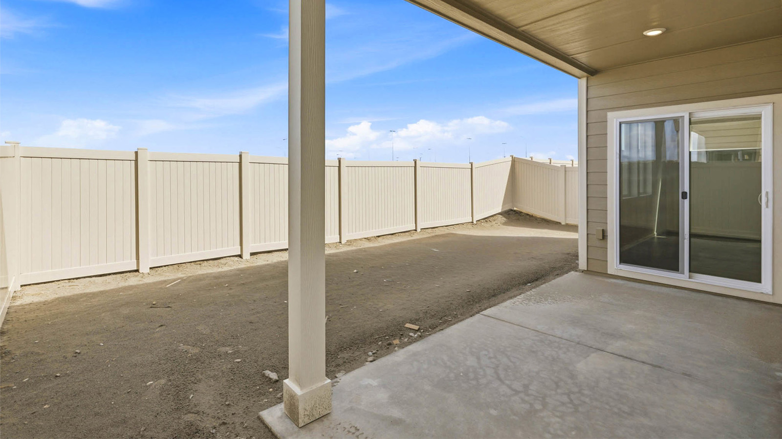 Covered concrete patio