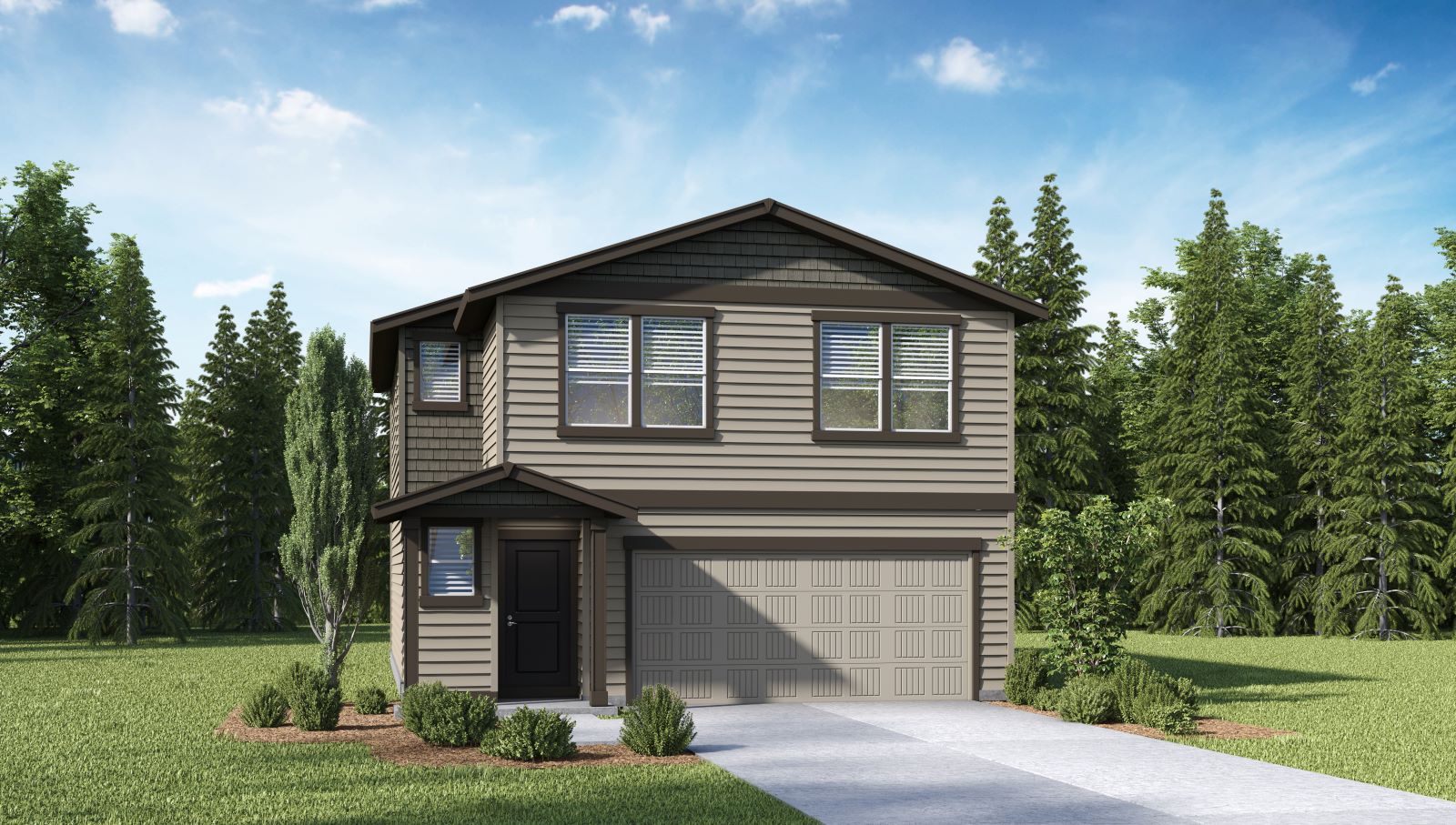 exterior front single-family home with a 2-car garage